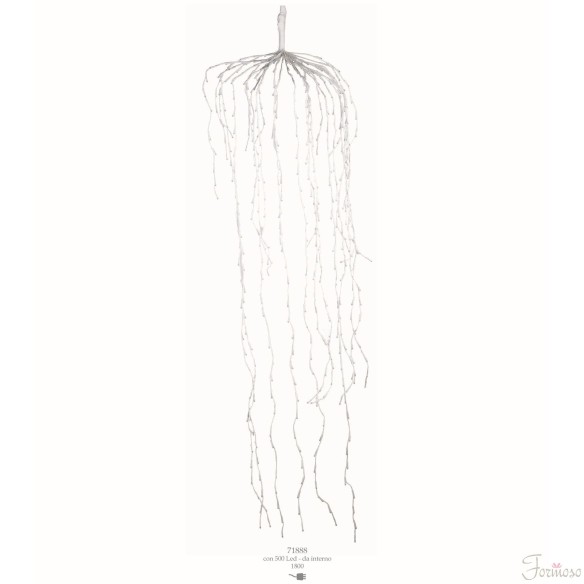 Cascata foglie Bianca con 496 luci led h 1,80 mt  Decorazione WEDDING PARTY PLANNER - art 71888