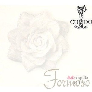 Rosa pizzo fiore colore bianco con spilla decorazione D 12 Cm - Art. 57731