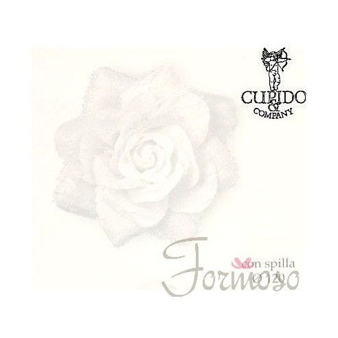Rosa pizzo fiore colore bianco con spilla decorazione D 12 Cm - Art. 57731