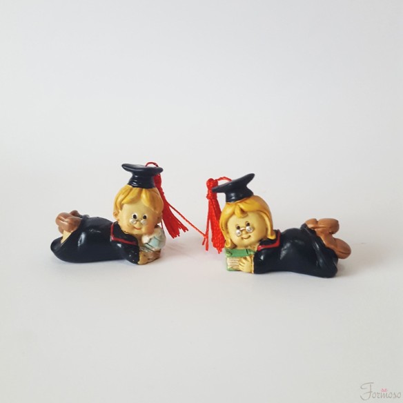 Bomboniera Decorazione Dottoressa Girl in resina  Laurea 4 cm set 2 pz art 049130