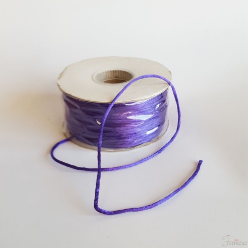 Cordoncino raso 10 mm rotolo bobina 100 mt Viola D 2 mm art 55596
