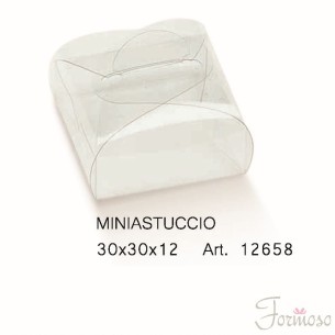 Scatola mini Tortina Trasparente porta confetti 3 x 3  x h 1,2 cm n 10 pz art 12658