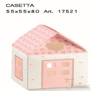 Scatola bomboniera Casetta Bloom Rosa 55x55x80mm  Set 10 pz art 17521