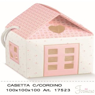 Scatola bomboniera Casetta Bloom Rosa 10 x 10 x 10 cm Set 10 pz art 17523