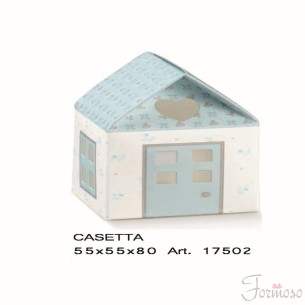 Scatola bomboniera Casetta Bloom Celeste 55x55x80mm  Set 10 pz art 17502