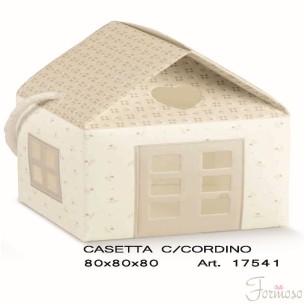 Scatola bomboniera Casetta Bloom Tortora 80x80x80mm Set 20 pz art 17541