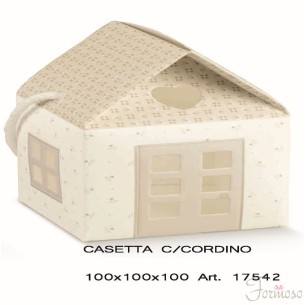 Scatola bomboniera Casetta Bloom Tortora 10 x 10 x h 10 m Set 10 pz art 17542