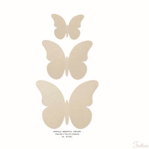 Farfalle Assortite decorazione Tortora varie misure - n 30 pz - art 16720C