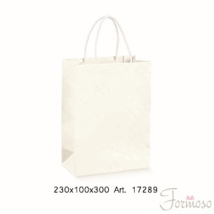 Busta Shopper manico corda Matelassè Bianco 230x100x300mm art 17289