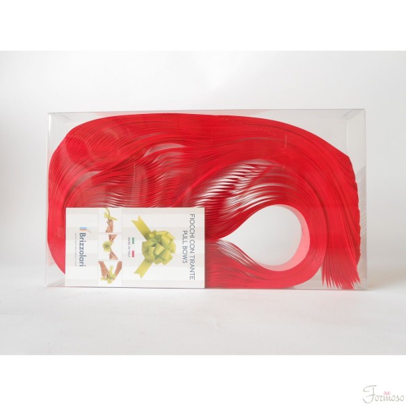 Coccarda fiocco auto tirante 31 mm per matrimonio auto casa sposi Rosso 30 pz - art 2100.07