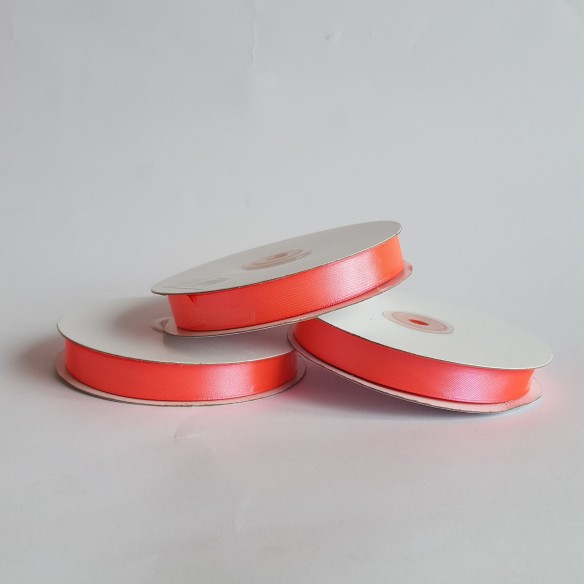 Nastro doppio raso 15 mm rotolo bobina da 50 mt Corallo fai da te art D1535
