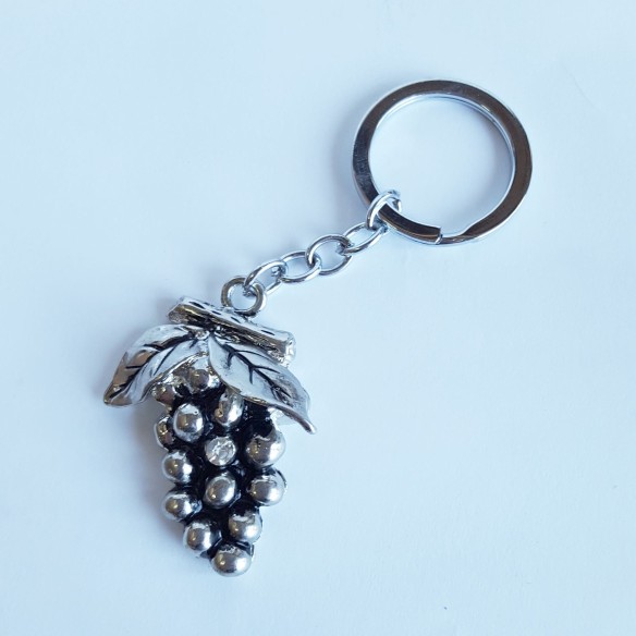 Portachiave Uva in metalo argentato bomboniera o decorazione 55 mm art IL285