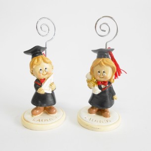 Bomboniera Dottoressa Girl con clip porta foto Laurea h 10 cm set 2 pz art 049132