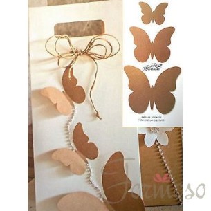 Farfalle Assortite Avana decorazione bomboniera - n 30 pz - art 35507C