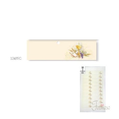 Foglio 20 bigliettini bomboniera per comunione 4,5 x h 2,5 Cm - art. 12485C