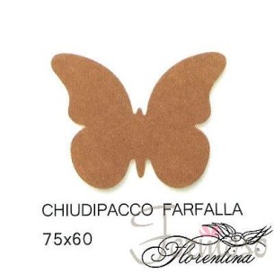 Chiudi pacco farfalla avana decorazione bomboniera 75X60mm-  n 40pz art 35483C