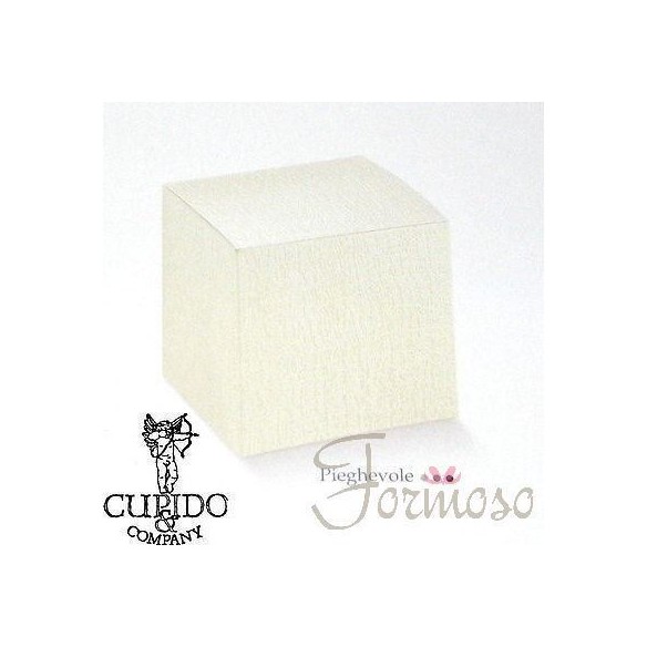 Scatola bomboniera tipo Pieghevole ardesia avorio 70x70x70mm - n 10 pz art 56453