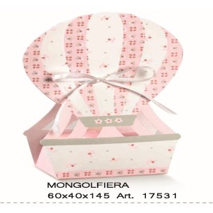 Scatola Confetti Mongolfiera Bloom Rosa 6 x 4 x h 14,5 cm Set 10pz art 17531