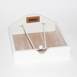 Porta tovagliolo in legno bianco Bomboniera 19 x 19 cm Art 08455