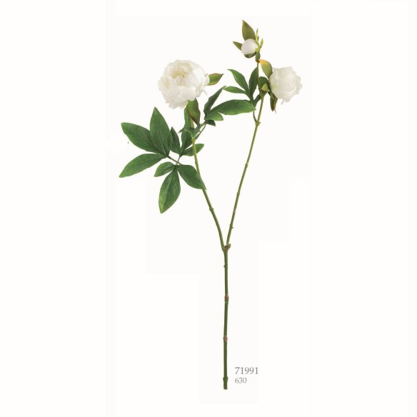 Ramo Peonia finta colore Bianco decorazione L 63cm wedding matrimonio art 71991