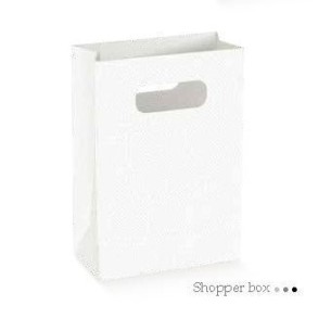 Scatola Shopper box lino Bianco Wedding Bags 12,5 x 6,5 x h 180 Cm Confezione 10 pz art 71669