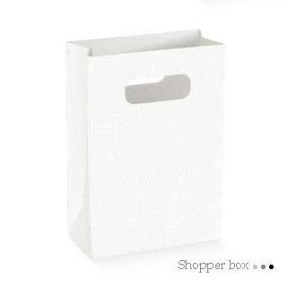 Scatola Shopper box lino Bianco Wedding Bags 16 x 8 x h 23 cm confezione 10 pz art 71670
