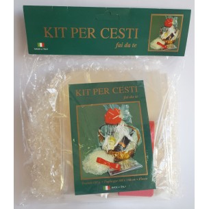 Kit paglia foglio fiocco per cesta natalizia fai da te Tuninetti Art. 832.003