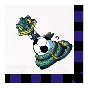 Tovaglioli inter Sibilo nero azzurro 33 x 33 cm Compleanno 20 pz Art 60337