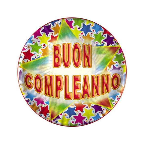 Piatti Buon Compleanno 18 cm Festa Multicolore 10 pz Art 60142