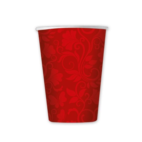 Bicchieri Celebrity Rosso 200 cc Natale San Valentino 8 pz Art 30254