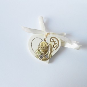 Bomboniera decorazione icona resina cuore simbolo Calice Comunione  5 cm art 049425