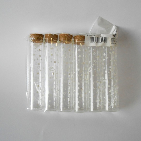 Bomboniera Fiala vetro rotondo per confetti Cresima 6 pz art SC328