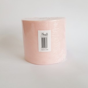 Bobina 12,5 cm 100 mt rotolo tulle decorazioni bomboniere colore Cipria art. NT12.5/27