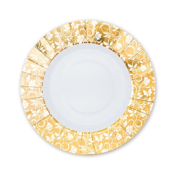 Piatti Celebrity ORO 20 cm festa tema Natale Anniversario 8 pz Art 30259