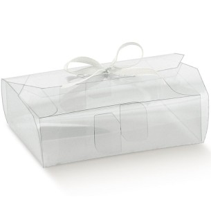 Bomboniera Scatola astuccio trasparente per confetti 7 x 4 x h 3 cm Set 10 pz art 13889