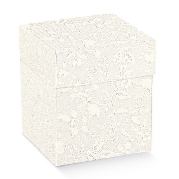 Scatola HARMONY pieghevole e coperchio Bianco 12x12x19cm 10pz art 17738