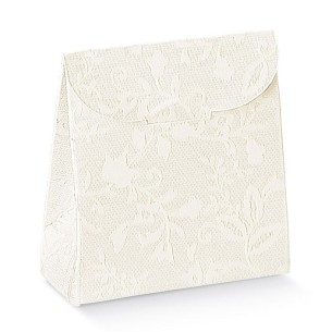 Scatola Confetti tipo Sacchetto HARMONY Bianco 9x4,5x13cm 10pz art 17753