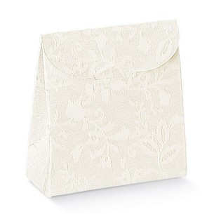 Scatola Confetti tipo Sacchetto HARMONY Bianco 17x7x23,5cm 10pz art 17755