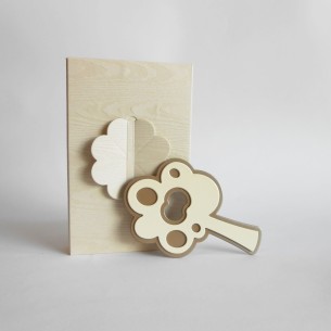 Bomboniera Apri bottiglia Albero in metallo avorio e Tortora 14 cm Art 12305