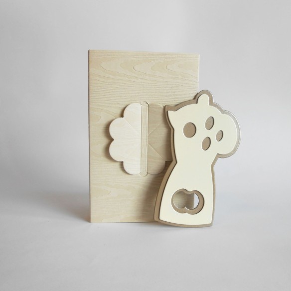 Bomboniera Apri bottiglia Caffettiera in metallo avorio e Tortora 14 cm Art 12304