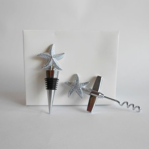 Bomboniera Matrimonio set Vino tappo e apri bottiglia metallo 12 cm Art 12275 2