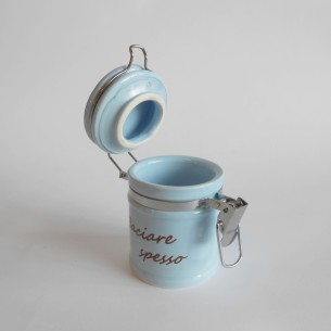 Bomboniera Barattolo ermetico ceramica vari colori BACIARE set 3 pz Art 02006 2