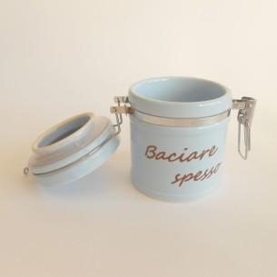 Bomboniera Barattolo ermetico ceramica vari colori BACIARE h 10 cm set 3 pz Art 02007 2