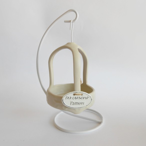 Bomboniera porta pianta terracotta con piedistallo vari colori set 3pz Art 02032