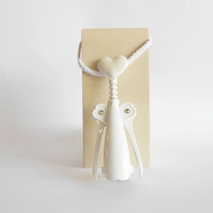 Bomboniera Matrimonio Cavatappi in metallo bianco e scatola Art 12290 2