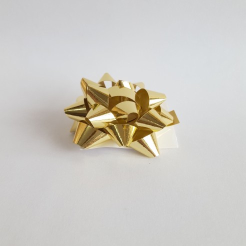 Coccarda stella adesiva decorazione busta pacco regalo 10mm Oro 10pz art ORO10