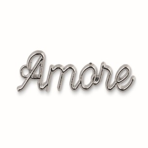 Bomboniera Ciondolo Scritta Amore in argento idea decorazione 12 pz art 27871