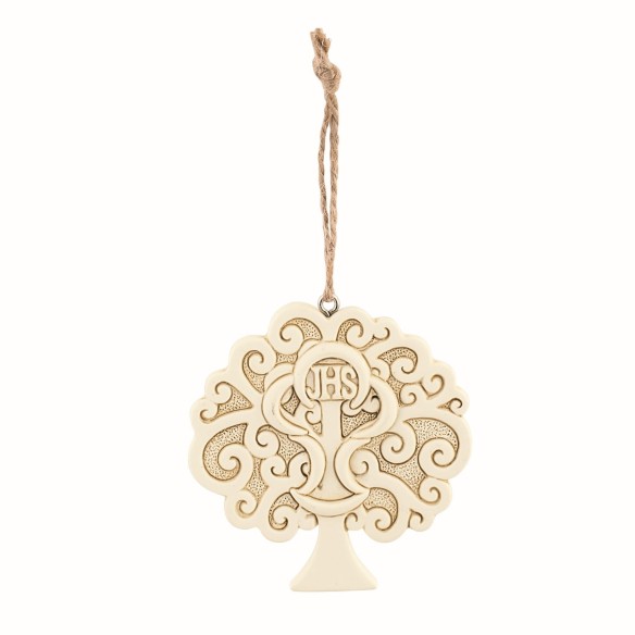 Bomboniera icona albero della vita calice conunione resina avorio art 27789