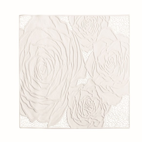 Tovaglietta in vinile Bianco con Fiore Rosa idea decorazione Wedding 12 pz art 27731