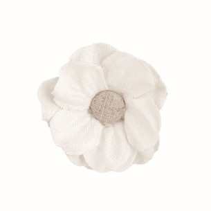 Fiore in tessuto bianco idea decorazione bomboniera set 12 pz art 27594